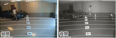 夜間は赤外線撮影をするため白黒の映像になります。